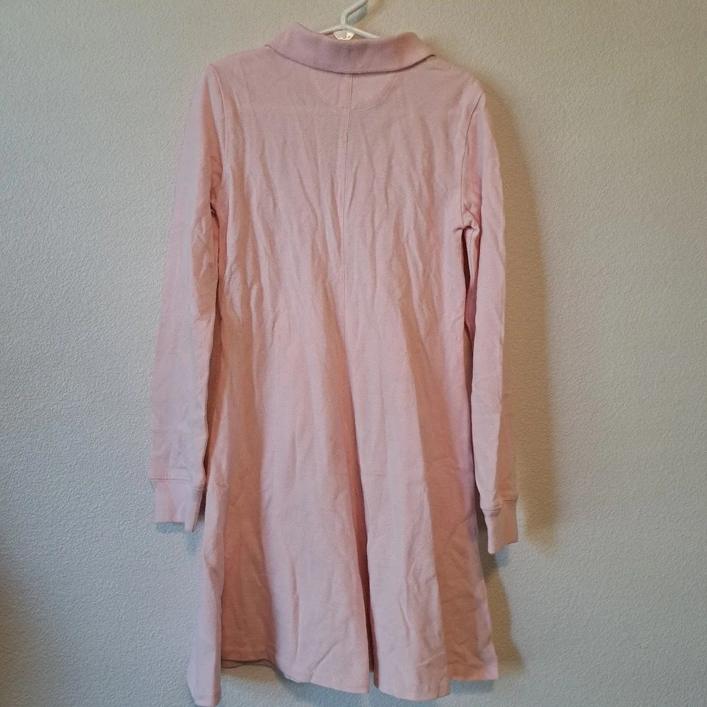 Polo Ralph Lauren Girls Pink Long Sleeve Button Front  Polo Dress Size M 8-10